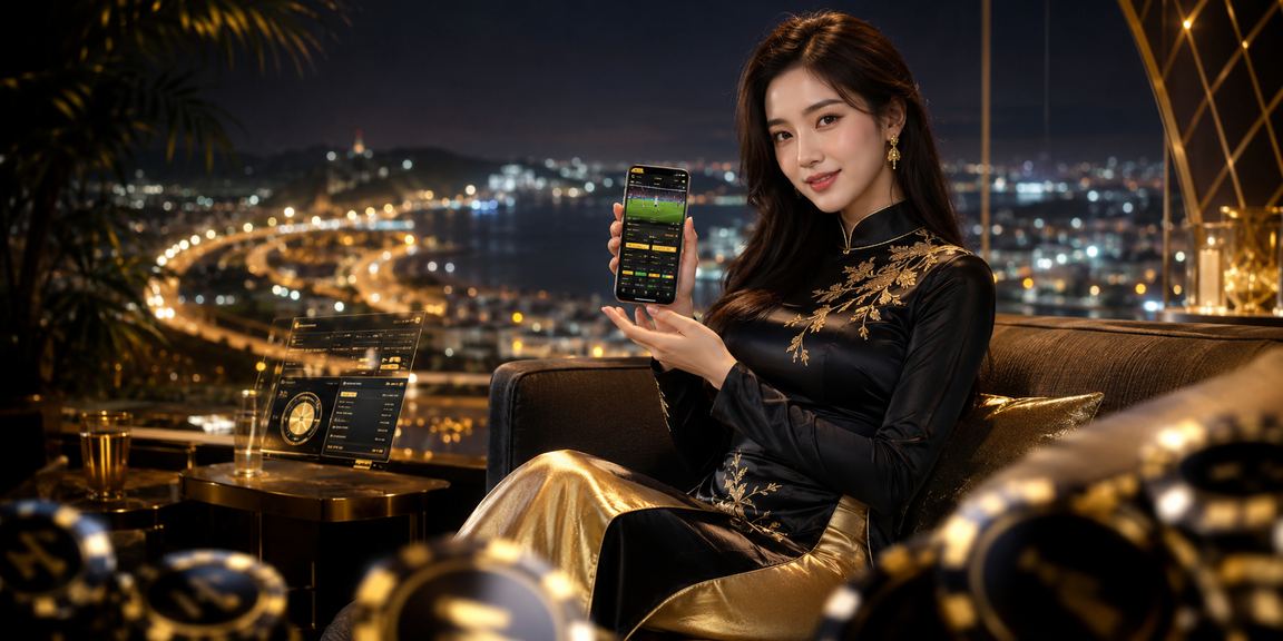 Người phụ nữ mặc áo dài trải nghiệm casino trên điện thoại tại Đà Lạt