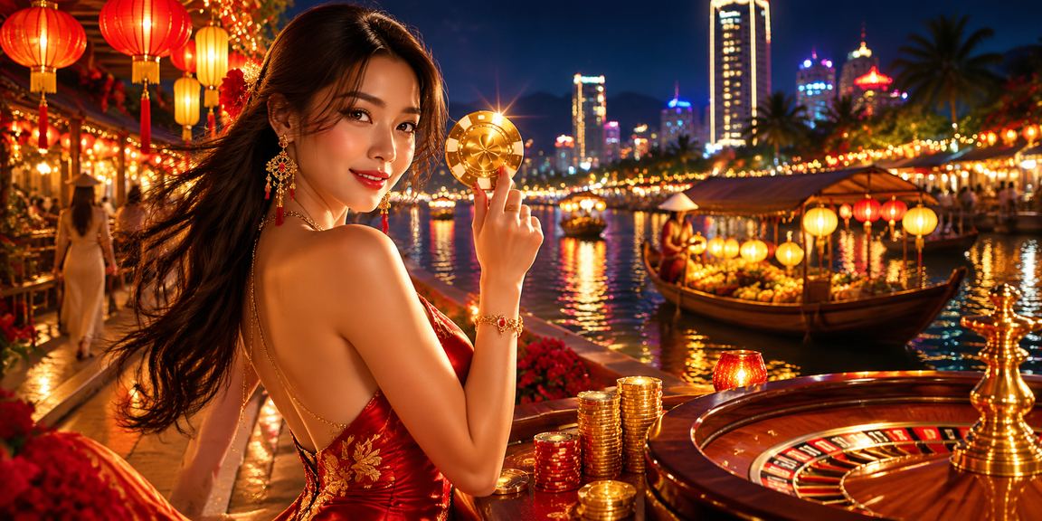 Người chơi xem roulette và khuyến mãi tại chợ đêm Nha Trang